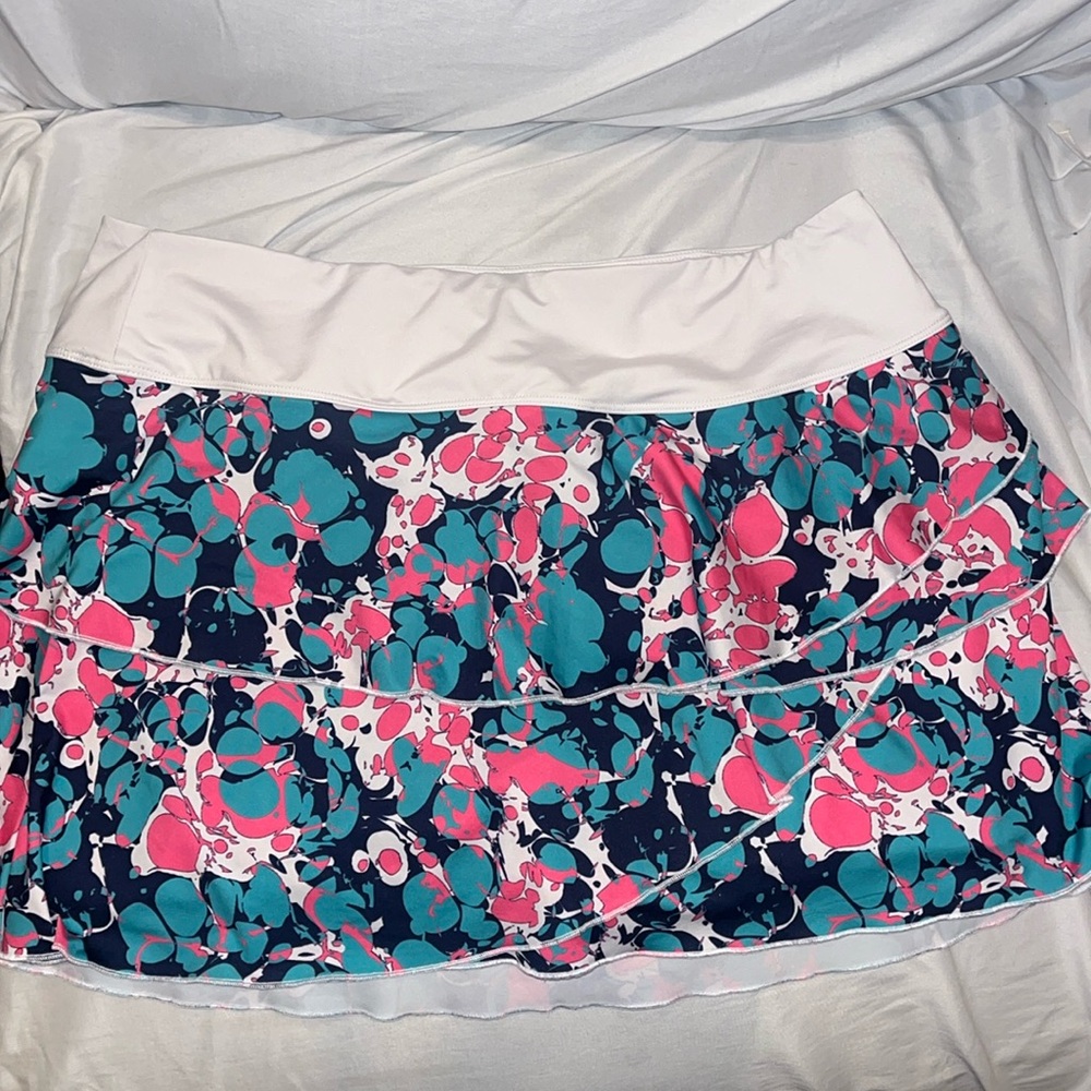 Fila Plus Size Ruffle Tennis Skort XXL Multicolor Built-In Shorts UPF 50+